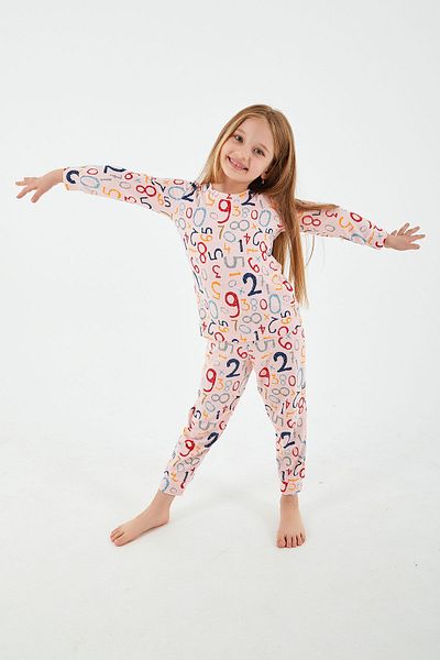 ROLY POLY Pink Girl's Rolypoly Numbers Long Sleeve Pajama Set