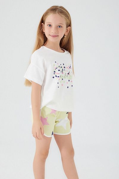 ROLY POLY Rolypoly girl's cream shorts set