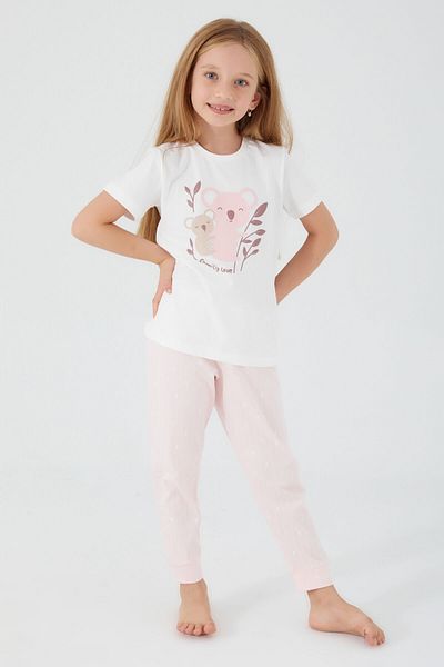 ROLY POLY Set de pijamale cu mânecă scurtă crem pentru fete Rolypoly