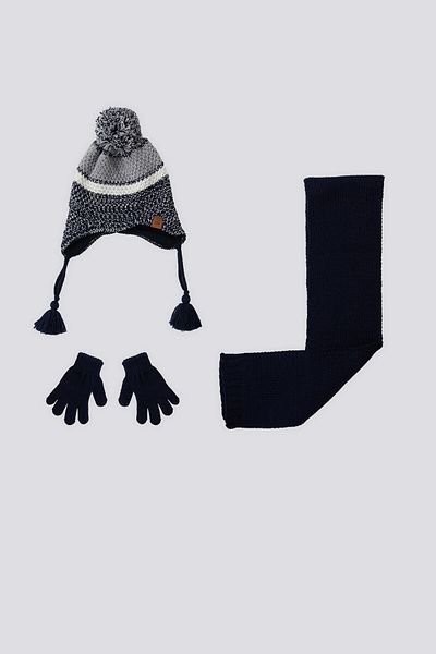 U.S. Polo Assn. U.S. Polo Assn Baby Boy Grimelange Scarf-Beanie-Glove Set