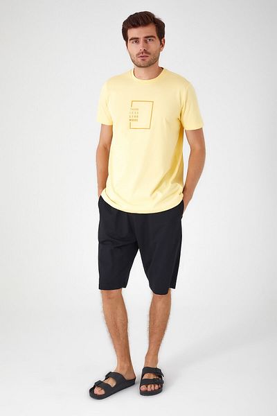 Arnetta Think Less Live More Yellow Men's Bermuda Suit