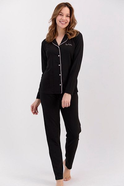 Pierre Cardin Klasický černý dámský pyžamový set