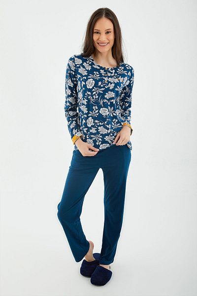 Pierre Cardin Set de pijamale cu mânecă lungă albastră pentru femei