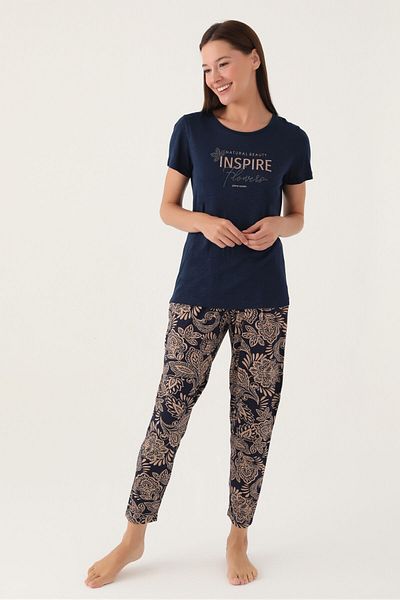 Pierre Cardin Γυναικείο σετ πιτζάμες Navy Blue με κοντό μανίκι