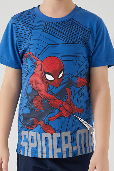 SPIDERMAN Costum Capri albastru pentru băiat - Clădiri