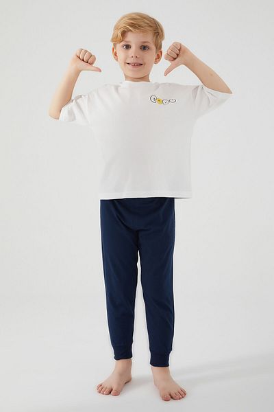 ROLY POLY Rolypoly Boy's Cream Short Sleeve Pajama Set