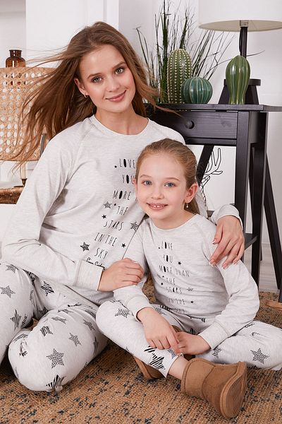 Pierre Cardin Set de pijamale cu mânecă lungă pentru fetiță, te iubesc mai mult decât bej Melange