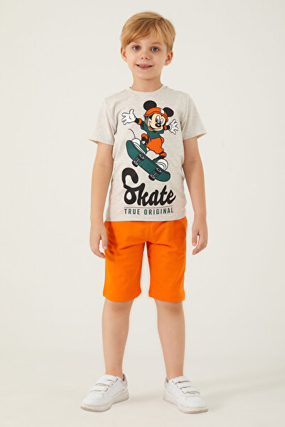 Mickey & Minnie Mouse Mickey Mouse Boy Gray Bermuda Suit