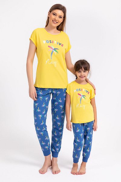 ROLY POLY Yellow Girl's Pajama Set - Rolypoly Positive Stay
