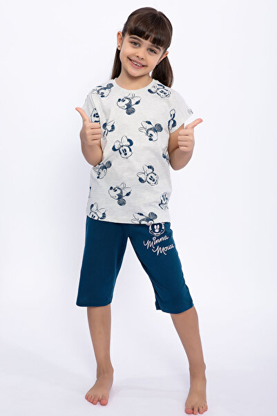 Minnie Mouse Licensed Beige Girl's Capri Suit