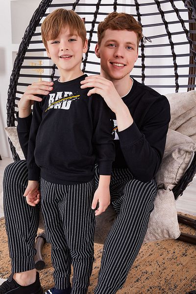 Arnetta Costum de pijama cu mânecă lungă pentru băiat negru