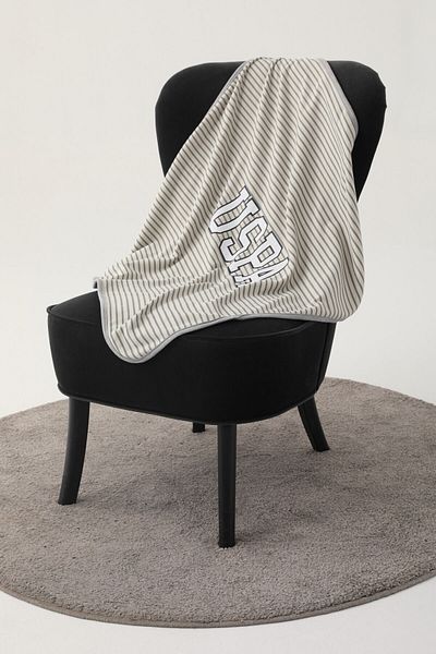 U.S. Polo Assn. U.S. Polo Assn Beige Line Pattern Baby Blanket