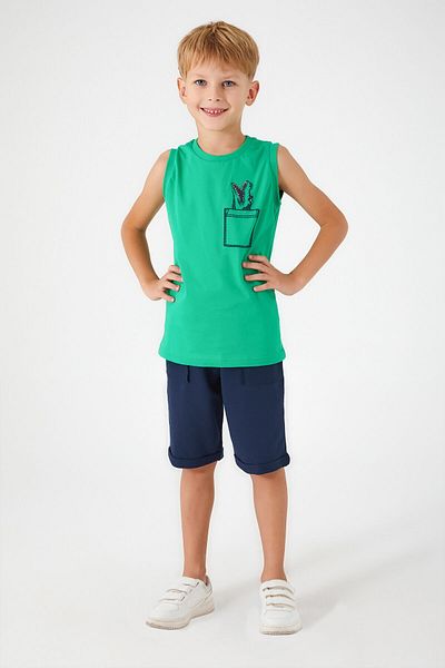 ROLY POLY Rolypoly Crocodile Pattern Green Boy Bermuda Suit