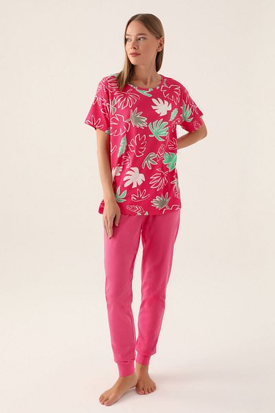 Rolypoly Pink Light Fuchsia Women's Short Sleeve Pajama Set