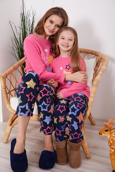 ROLY POLY Pink Girl's Rolypoly Star Long Sleeve Pajama Set