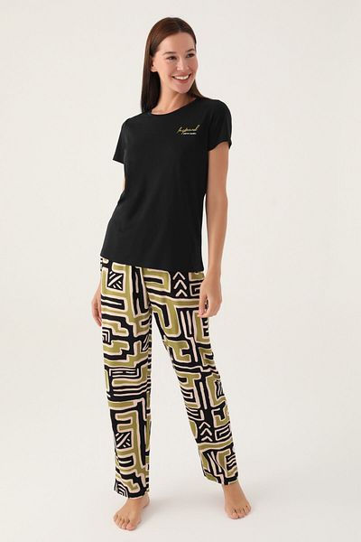 Pierre Cardin Women's Black Short Sleeve Pajama Set