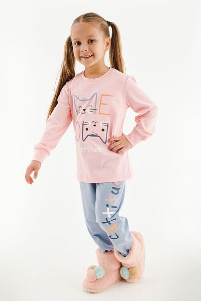 ROLY POLY Cattitude Rolypoly Powder - Girl's Long Sleeve Pajama Set