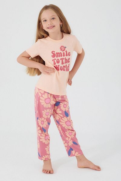 Arnetta Girl's Pink Short Sleeve Pajama Set