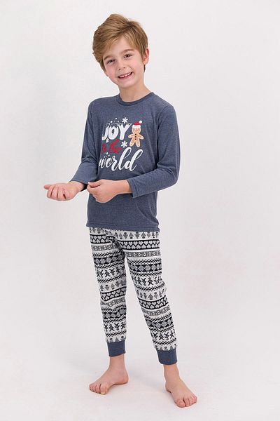 ROLY POLY Boy's Pajama Set Navy Blue Patterned