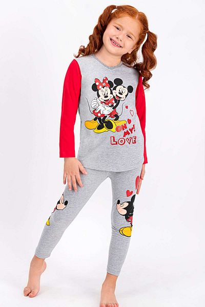 Minnie Mouse طقم لباس ضيق للفتيات مرخص من Grimelange