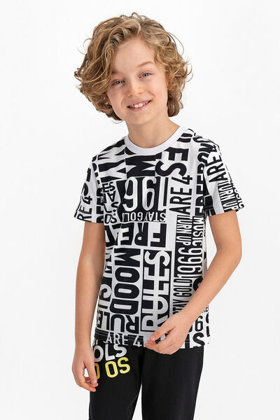 ROLY POLY Rolypoly Freedom - Νεανική ανδρική λευκή κοντομάνικη πιτζάμες