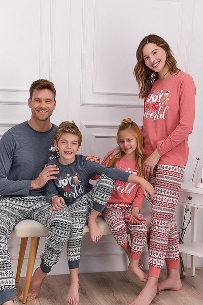 ROLY POLY Boy's Pajama Set Navy Blue Patterned