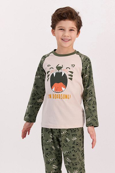 ROLY POLY Boy's Pajama Set - Rolypoly Im Roarsome Sand Beige