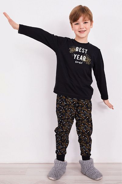 Arnetta Set de pijamale cu mânecă lungă pentru băiat negru Best Year Energy