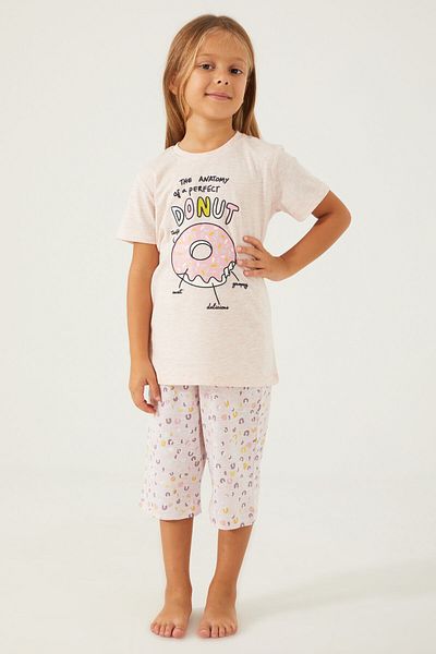 ROLY POLY Rolypoly Donut Beige Girl's Capri Set