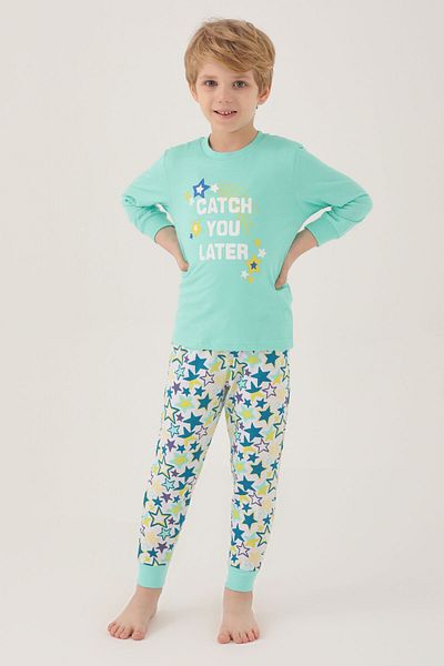 ROLY POLY Rolypoly Shooting Star Green Boy Long Sleeve Pajama Set