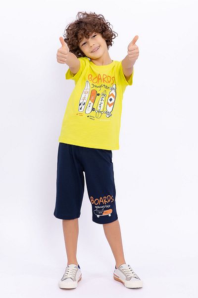 ROLY POLY Boy Capri Set - Rolypoly Boards Gangster Lemon Yellow