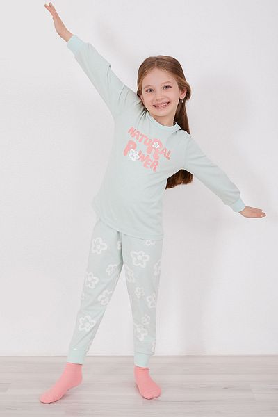 ROLY POLY Rolypoly Natural Power Water Green Girl's Long Sleeve Pajama Set