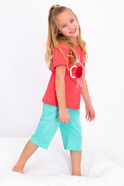 ROLY POLY Rolypoly Cherry Girls - Girl's Pomegranate Flower Capri Set