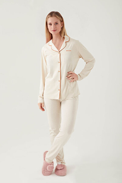 Pierre Cardin Σετ πιτζάμες με μπεζ γυναικείο πουκάμισο