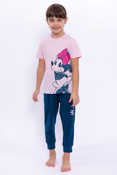 Minnie Mouse Licensed Light Pink Girl's Pajama Set