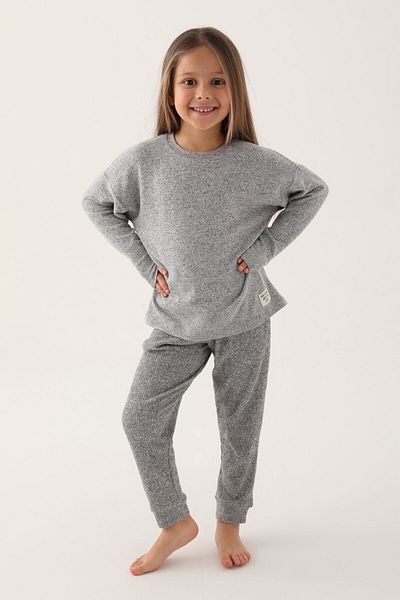 Rolypoly Girl's Gray Long Sleeve Tracksuit Set