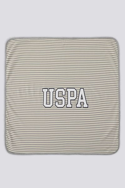 U.S. Polo Assn. U.S. Polo Assn Beige Line Pattern Baby Blanket