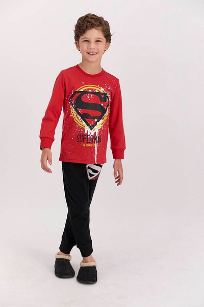 Superman مجموعة بيجامة The Man Of Street Red Boy مرخصة