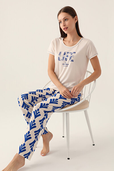 Arnetta Lıfe Bej Kadın Kısa Kol Pijama Takımı