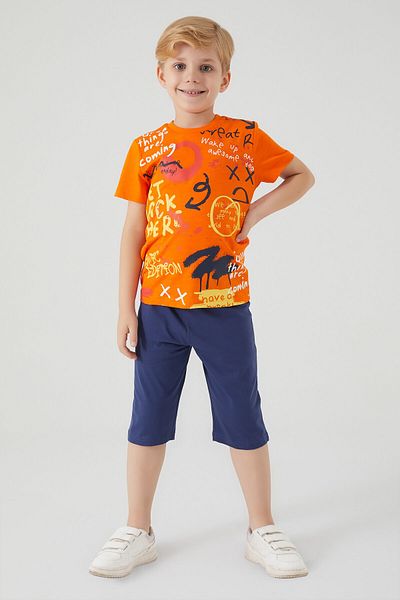 ROLY POLY Rolypoly Wake Up Awesome - Boy's Orange Capri Set