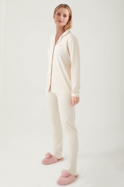 Pierre Cardin Σετ πιτζάμες με μπεζ γυναικείο πουκάμισο