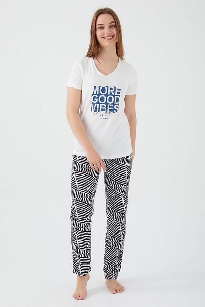 Pierre Cardin Set de pijamale crem cu mânecă scurtă pentru femei