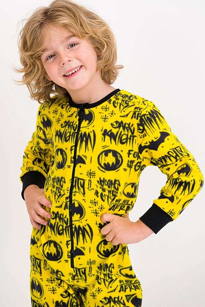 Batman Boy's Fleece Jumpsuit - Licensed Yellow