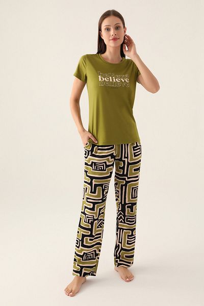 Pierre Cardin Set de pijamale cu mânecă scurtă pentru femei Believe Green