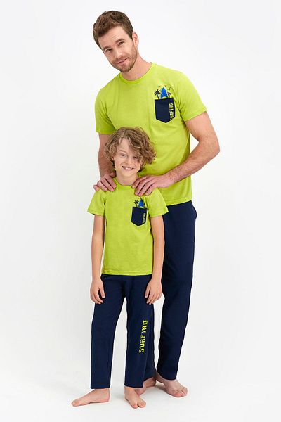 ROLY POLY Ανδρική κοντομάνικη πιτζάμες Oil Green Rolypoly Surfing