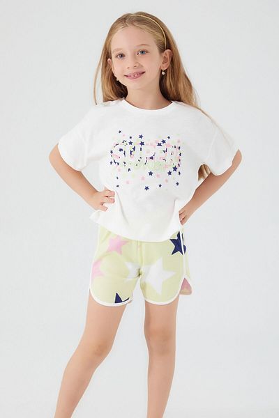 ROLY POLY Rolypoly girl's cream shorts set