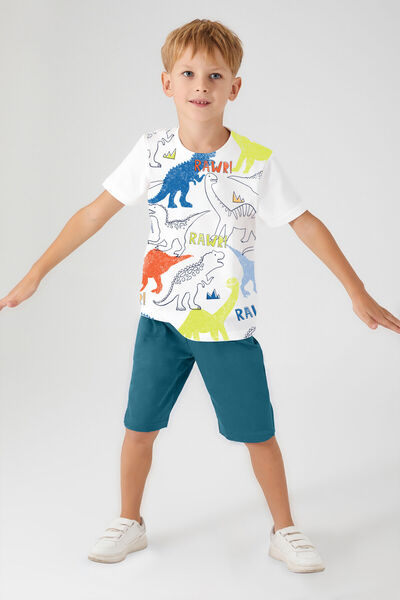 ROLY POLY Boy's Capri Set - Rolypoly Rawr Cream