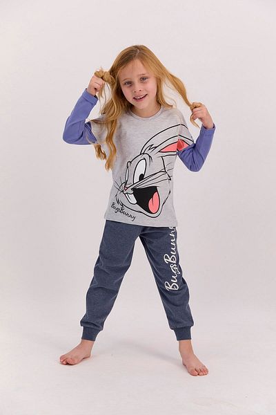 Lola & Bugs Bunny Лицензиран пижамен комплект Karmelange за момичета Бъгс Бъни