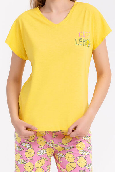 Arnetta Cute Lemon Sarı Kadın Kapri Takım