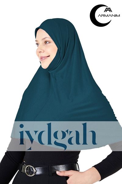 IYDGAH Practic și ușor de utilizat Armanım Ready Tactical - Hijab și turban P.Blue, capac interior elastic pentru cap